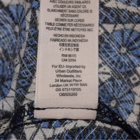 Free People Melody Dress Blue Black White Geo Print Short Sleeve Lightweight - Picture 13 of 13